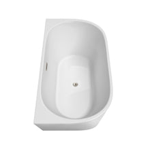 Load image into Gallery viewer, Wyndham Collection Bathtub Wyndham Collection WCBTM153459ATP11BN Callie 59 Inch Freestanding Bathtub in White with Floor Mounted Faucet, Drain and Overflow Trim in Brushed Nickel