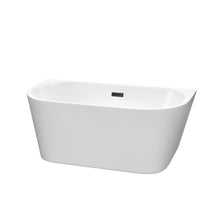 Load image into Gallery viewer, Wyndham Collection Bathtub Wyndham Collection WCBTM153459MBTRIM Callie 59 Inch Freestanding Bathtub in White with Matte Black Drain and Overflow Trim