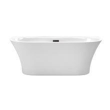 Load image into Gallery viewer, Wyndham Collection Bathtub Wyndham Collection WCBTM153567MBTRIM Cybill 67 Inch Freestanding Bathtub in White with Matte Black Drain and Overflow Trim