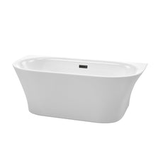Load image into Gallery viewer, Wyndham Collection Bathtub Wyndham Collection WCBTM153567MBTRIM Cybill 67 Inch Freestanding Bathtub in White with Matte Black Drain and Overflow Trim