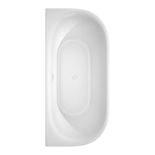 Load image into Gallery viewer, Wyndham Collection Bathtub Wyndham Collection WCBTM153567SWTRIM Cybill 67 Inch Freestanding Bathtub in White with Shiny White Drain and Overflow Trim
