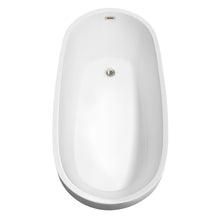 Load image into Gallery viewer, Wyndham Collection Bathtub Wyndham Collection WCBTO85968BNTRIM Florence 68 Inch Freestanding Bathtub in White with Brushed Nickel Drain and Overflow Trim