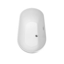 Load image into Gallery viewer, Wyndham Collection Bathtub Wyndham Collection WCOBT100060 Melissa 60 Inch Freestanding Bathtub in White with Polished Chrome Drain and Overflow Trim
