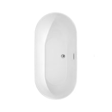 Load image into Gallery viewer, Wyndham Collection Bathtub Wyndham Collection WCOBT100060 Melissa 60 Inch Freestanding Bathtub in White with Polished Chrome Drain and Overflow Trim