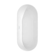 Load image into Gallery viewer, Wyndham Collection Bathtub Wyndham Collection WCOBT100065SWTRIM Melissa 65 Inch Freestanding Bathtub in White with Shiny White Drain and Overflow Trim