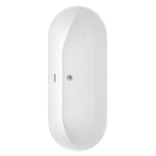 Load image into Gallery viewer, Wyndham Collection Bathtub Wyndham Collection WCOBT100071ATP11BN Melissa 71 Inch Freestanding Bathtub in White with Floor Mounted Faucet, Drain and Overflow Trim in Brushed Nickel