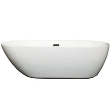 Load image into Gallery viewer, Wyndham Collection Bathtub Wyndham Collection WCOBT100071MBTRIM Melissa 71 Inch Freestanding Bathtub in White with Matte Black Drain and Overflow Trim