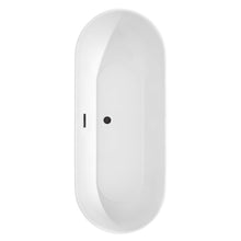 Load image into Gallery viewer, Wyndham Collection Bathtub Wyndham Collection WCOBT100071MBTRIM Melissa 71 Inch Freestanding Bathtub in White with Matte Black Drain and Overflow Trim
