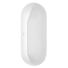 Load image into Gallery viewer, Wyndham Collection Bathtub Wyndham Collection WCOBT100071SWTRIM Melissa 71 Inch Freestanding Bathtub in White with Shiny White Drain and Overflow Trim