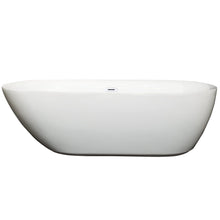 Load image into Gallery viewer, Wyndham Collection Bathtub Wyndham Collection WCOBT100071SWTRIM Melissa 71 Inch Freestanding Bathtub in White with Shiny White Drain and Overflow Trim