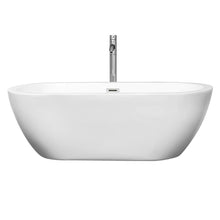 Load image into Gallery viewer, Wyndham Collection Bathtub Wyndham Collection WCOBT100268ATP11PC Soho 68 Inch Freestanding Bathtub in White with Floor Mounted Faucet, Drain and Overflow Trim in Polished Chrome