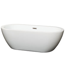 Load image into Gallery viewer, Wyndham Collection Bathtub Wyndham Collection WCOBT100268BNTRIM Soho 68 Inch Freestanding Bathtub in White with Brushed Nickel Drain and Overflow Trim