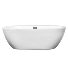 Load image into Gallery viewer, Wyndham Collection Bathtub Wyndham Collection WCOBT100268MBTRIM Soho 68 Inch Freestanding Bathtub in White with Matte Black Drain and Overflow Trim