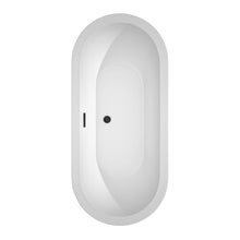 Load image into Gallery viewer, Wyndham Collection Bathtub Wyndham Collection WCOBT100268MBTRIM Soho 68 Inch Freestanding Bathtub in White with Matte Black Drain and Overflow Trim