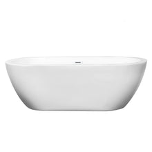 Load image into Gallery viewer, Wyndham Collection Bathtub Wyndham Collection WCOBT100268SWTRIM Soho 68 Inch Freestanding Bathtub in White with Shiny White Drain and Overflow Trim