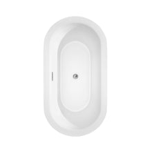 Load image into Gallery viewer, Wyndham Collection Bathtub Wyndham Collection WCOBT100360BK Mermaid 60 Inch Freestanding Bathtub in Black with White Interior with Polished Chrome Drain and Overflow Trim