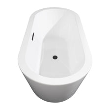 Load image into Gallery viewer, Wyndham Collection Bathtub Wyndham Collection WCOBT100367MBTRIM Mermaid 67 Inch Freestanding Bathtub in White with Matte Black Drain and Overflow Trim