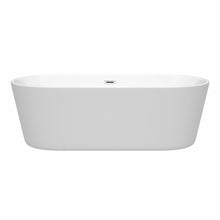 Load image into Gallery viewer, Wyndham Collection Bathtub Wyndham Collection WCOBT101271 Carissa 71 Inch Freestanding Bathtub in White with Polished Chrome Drain and Overflow Trim