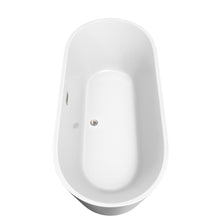 Load image into Gallery viewer, Wyndham Collection Bathtub Wyndham Collection WCOBT101271ATP11BN Carissa 71 Inch Freestanding Bathtub in White with Floor Mounted Faucet, Drain and Overflow Trim in Brushed Nickel