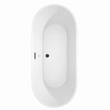Load image into Gallery viewer, Wyndham Collection Bathtub Wyndham Collection WCOBT101271MBTRIM Carissa 71 Inch Freestanding Bathtub in White with Matte Black Drain and Overflow Trim