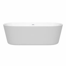 Load image into Gallery viewer, Wyndham Collection Bathtub Wyndham Collection WCOBT101271SWTRIM Carissa 71 Inch Freestanding Bathtub in White with Shiny White Drain and Overflow Trim