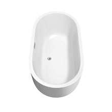Load image into Gallery viewer, Wyndham Collection Bathtub Wyndham Collection WCOBT101360BNTRIM Juliette 60 Inch Freestanding Bathtub in White with Brushed Nickel Drain and Overflow Trim