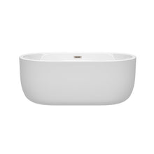 Load image into Gallery viewer, Wyndham Collection Bathtub Wyndham Collection WCOBT101360BNTRIM Juliette 60 Inch Freestanding Bathtub in White with Brushed Nickel Drain and Overflow Trim