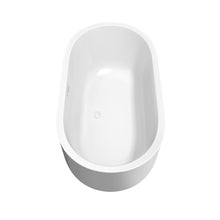 Load image into Gallery viewer, Wyndham Collection Bathtub Wyndham Collection WCOBT101360SWTRIM Juliette 60 Inch Freestanding Bathtub in White with Shiny White Drain and Overflow Trim