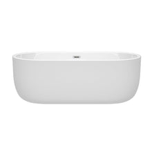 Load image into Gallery viewer, Wyndham Collection Bathtub Wyndham Collection WCOBT101367 Juliette 67 Inch Freestanding Bathtub in White with Polished Chrome Drain and Overflow Trim