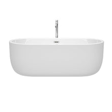 Load image into Gallery viewer, Wyndham Collection Bathtub Wyndham Collection WCOBT101367ATP11PC Juliette 67 Inch Freestanding Bathtub in White with Floor Mounted Faucet, Drain and Overflow Trim in Polished Chrome