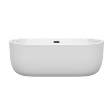 Load image into Gallery viewer, Wyndham Collection Bathtub Wyndham Collection WCOBT101367MBTRIM Juliette 67 Inch Freestanding Bathtub in White with Matte Black Drain and Overflow Trim