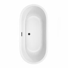 Load image into Gallery viewer, Wyndham Collection Bathtub Wyndham Collection WCOBT101367MBTRIM Juliette 67 Inch Freestanding Bathtub in White with Matte Black Drain and Overflow Trim