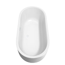 Load image into Gallery viewer, Wyndham Collection Bathtub Wyndham Collection WCOBT101367SWTRIM Juliette 67 Inch Freestanding Bathtub in White with Shiny White Drain and Overflow Trim