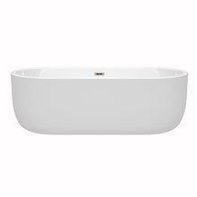Load image into Gallery viewer, Wyndham Collection Bathtub Wyndham Collection WCOBT101371BNTRIM Juliette 71 Inch Freestanding Bathtub in White with Brushed Nickel Drain and Overflow Trim