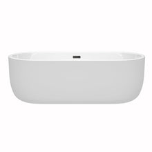Load image into Gallery viewer, Wyndham Collection Bathtub Wyndham Collection WCOBT101371MBTRIM Juliette 71 Inch Freestanding Bathtub in White with Matte Black Drain and Overflow Trim