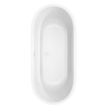 Load image into Gallery viewer, Wyndham Collection Bathtub Wyndham Collection WCOBT101371SWTRIM Juliette 71 Inch Freestanding Bathtub in White with Shiny White Drain and Overflow Trim