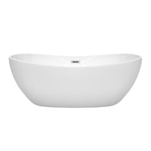Load image into Gallery viewer, Wyndham Collection Bathtub Wyndham Collection WCOBT101465 Rebecca 65 Inch Freestanding Bathtub in White with Polished Chrome Drain and Overflow Trim