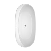 Load image into Gallery viewer, Wyndham Collection Bathtub Wyndham Collection WCOBT101465ATP11PC Rebecca 65 Inch Freestanding Bathtub in White with Floor Mounted Faucet, Drain and Overflow Trim in Polished Chrome