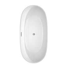 Load image into Gallery viewer, Wyndham Collection Bathtub Wyndham Collection WCOBT101465BNTRIM Rebecca 65 Inch Freestanding Bathtub in White with Brushed Nickel Drain and Overflow Trim