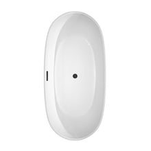Load image into Gallery viewer, Wyndham Collection Bathtub Wyndham Collection WCOBT101465MBTRIM Rebecca 65 Inch Freestanding Bathtub in White with Matte Black Drain and Overflow Trim