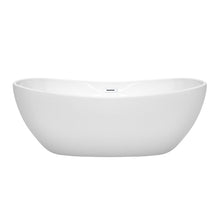 Load image into Gallery viewer, Wyndham Collection Bathtub Wyndham Collection WCOBT101465SWTRIM Rebecca 65 Inch Freestanding Bathtub in White with Shiny White Drain and Overflow Trim