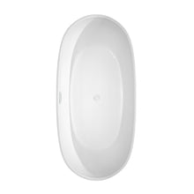 Load image into Gallery viewer, Wyndham Collection Bathtub Wyndham Collection WCOBT101465SWTRIM Rebecca 65 Inch Freestanding Bathtub in White with Shiny White Drain and Overflow Trim