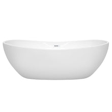 Load image into Gallery viewer, Wyndham Collection Bathtub Wyndham Collection WCOBT101470SWTRIM Rebecca 70 Inch Freestanding Bathtub in White with Shiny White Drain and Overflow Trim