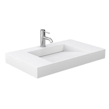 Load image into Gallery viewer, Wyndham Collection Vanity Wyndham Collection WCF282836SLSK4INTMXX Maroni 36 Inch Single Bathroom Vanity in Light Straw, 4 Inch Thick Matte White Solid Surface Countertop, Integrated Sink