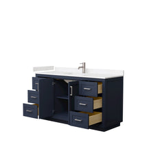 Load image into Gallery viewer, Wyndham Collection Vanity Wyndham Collection WCF292960SBNC2UNSMXX Miranda 60 Inch Single Bathroom Vanity in Dark Blue, Light-Vein Carrara Cultured Marble Countertop, Undermount Square Sink, Brushed Nickel Trim