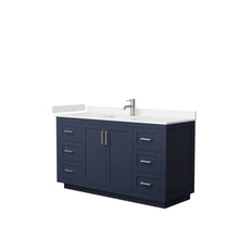 Load image into Gallery viewer, Wyndham Collection Vanity Wyndham Collection WCF292960SBNC2UNSMXX Miranda 60 Inch Single Bathroom Vanity in Dark Blue, Light-Vein Carrara Cultured Marble Countertop, Undermount Square Sink, Brushed Nickel Trim