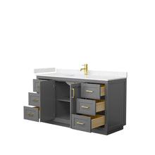 Load image into Gallery viewer, Wyndham Collection Vanity Wyndham Collection WCF292960SGGC2UNSMXX Miranda 60 Inch Single Bathroom Vanity in Dark Gray, Light-Vein Carrara Cultured Marble Countertop, Undermount Square Sink, Brushed Gold Trim