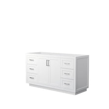 Load image into Gallery viewer, Wyndham Collection Vanity Wyndham Collection WCF292960SWHCXSXXMXX Miranda 60 Inch Single Bathroom Vanity in White, No Countertop, No Sink, Brushed Nickel Trim