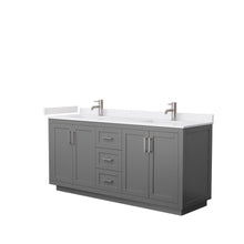 Load image into Gallery viewer, Wyndham Collection Vanity Wyndham Collection WCF292972DKGWCUNSMXX Miranda 72 Inch Double Bathroom Vanity in Dark Gray, White Cultured Marble Countertop, Undermount Square Sinks, Brushed Nickel Trim