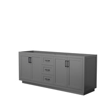 Load image into Gallery viewer, Wyndham Collection Vanity Wyndham Collection WCF292980DGBCXSXXMXX Miranda 80 Inch Double Bathroom Vanity in Dark Gray, No Countertop, No Sink, Matte Black Trim